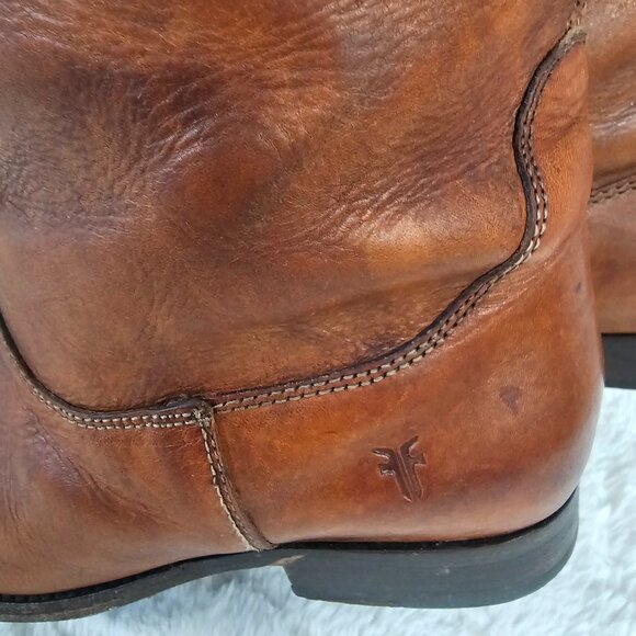 Frye & Co Brown High Equestrian Boots Leather Boho Western 9 - Picture 10 of 16